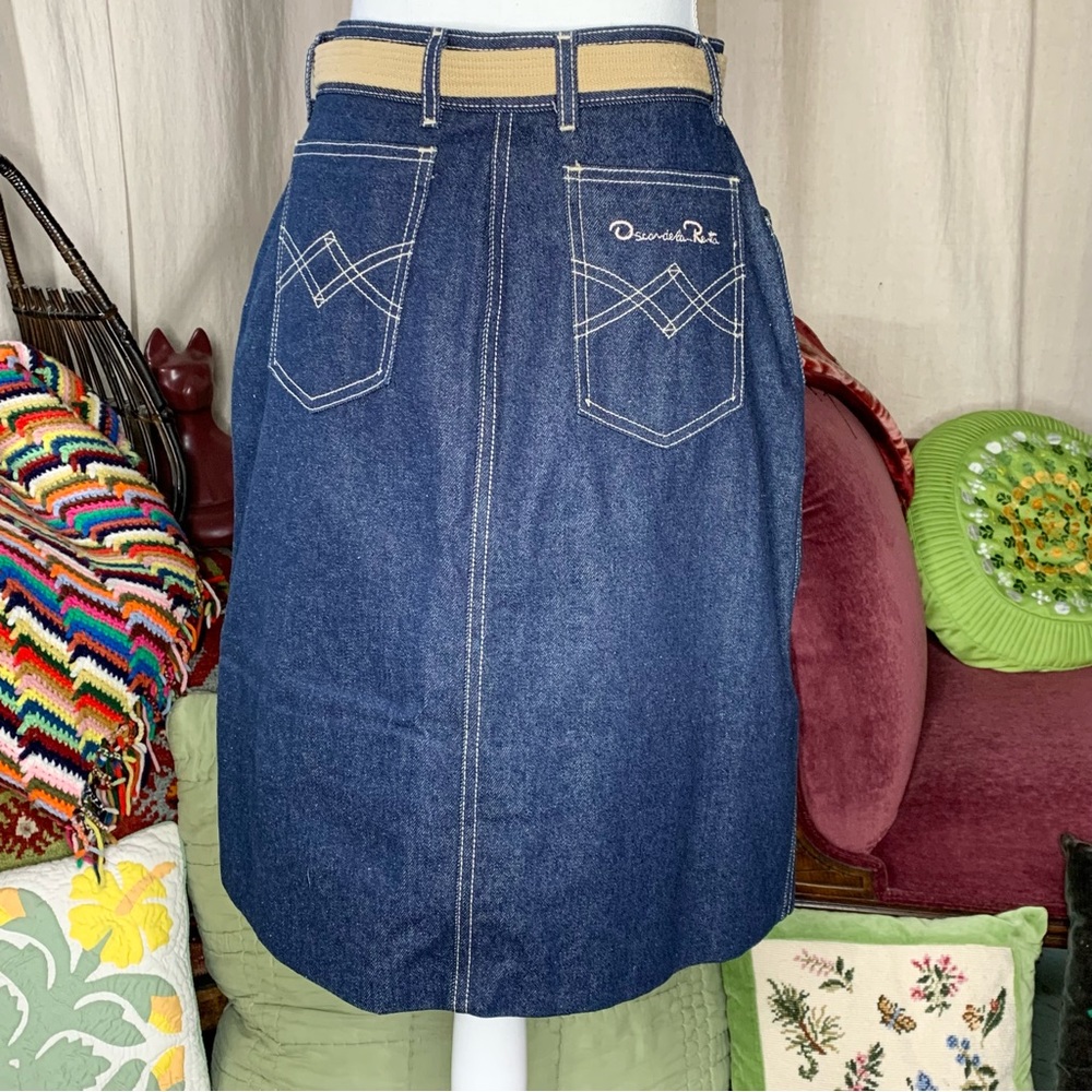 70s Oscar de la Renta Denim Skirt